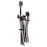 Premium Individually Sleeved PCIe Cables (Dual Connector) Type 4 Gen 4 – White/Black